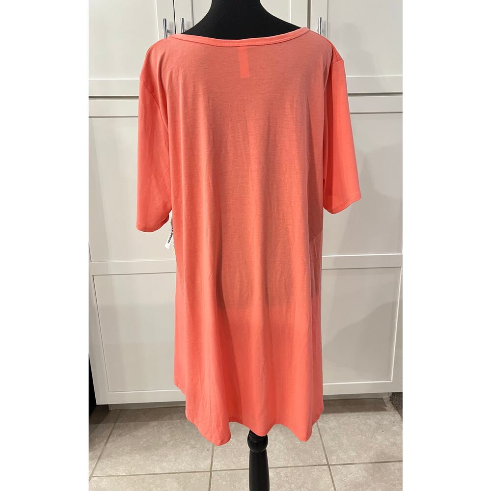 NWT Lularoe PERFECT T Women's Plus Size 3XL Solid Coral Short Sleeve NEW Tunic - Picture 3 of 9